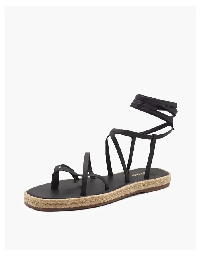 Women KAANAS Kluang Ankle Wrap Espadrille Sandal Black Madewell Sandals Women KAANAS Kluang Ankle Wrap Espadrille Sandal Black Madewell Sandals
