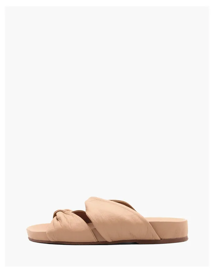 Women KAANAS Morelia Twisted Bands Pool Slide Almond Madewell Sandals Women KAANAS Morelia Twisted Bands Pool Slide Almond Madewell Sandals