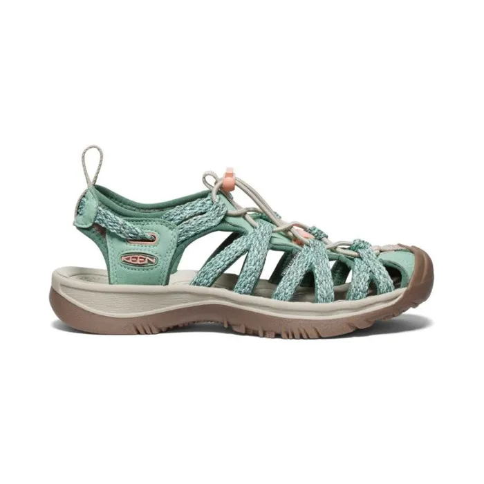 Women KEEN Casual Whisper Granite GreenPeach Parfait Closed Toe Sandal
