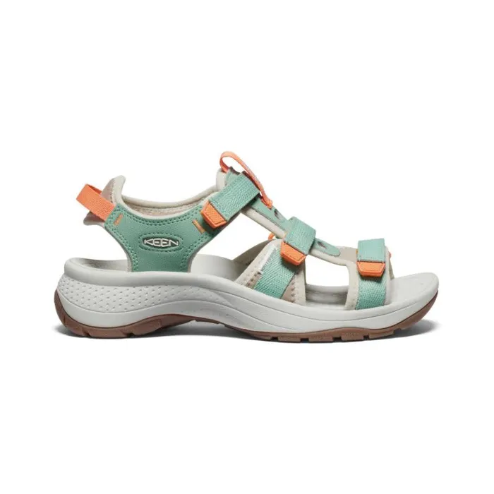 Women KEEN Water Astoria West Open Toe Granite GreenTangerine Open Toe Sandal
