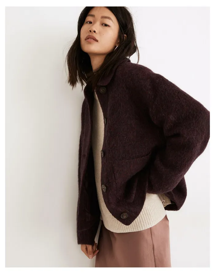 Women Kenwick Jacket In Mlange Rusted Burgundy Melange Madewell Jackets