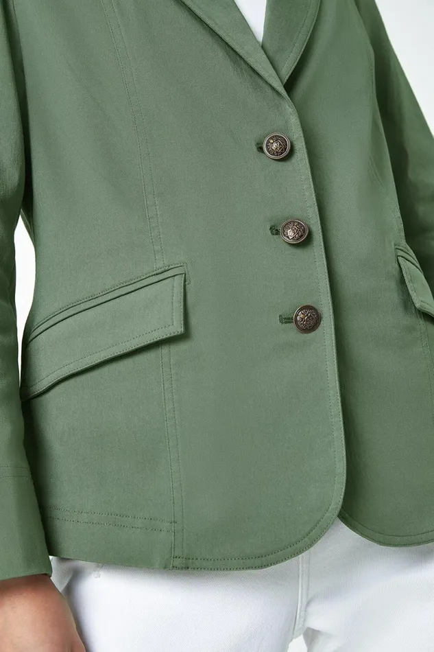 Women Khaki Petite Premium Stretch Blazer Roman Jackets