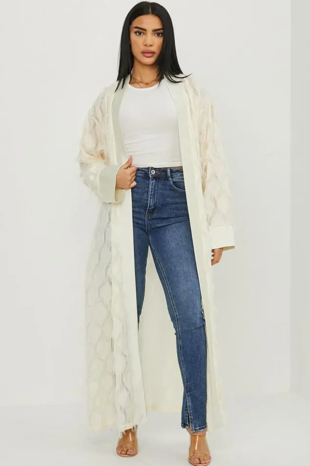 Women Kimono Beige Duveteux Ceintur Beige Brentiny Paris Jackets