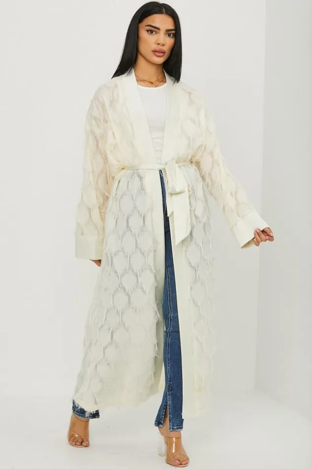 Women Kimono Beige Duveteux Ceintur Beige Brentiny Paris Jackets