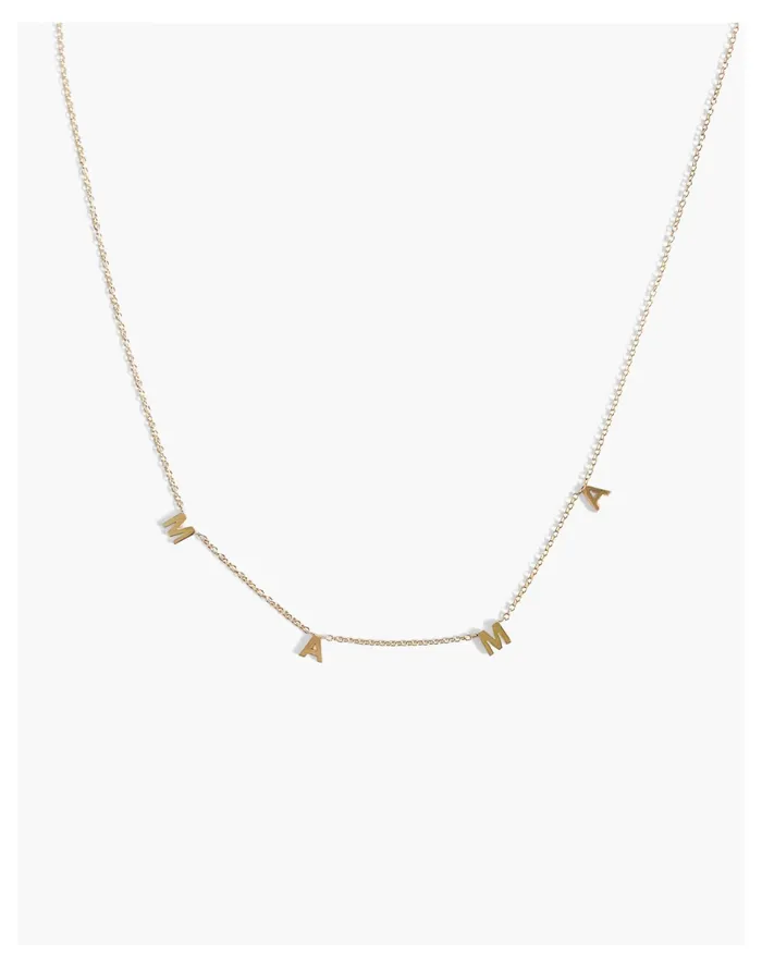 Women Kinn 14k Gold Dear Kaia MAMA Initial Necklace Gold Madewell 14K GoldPlated