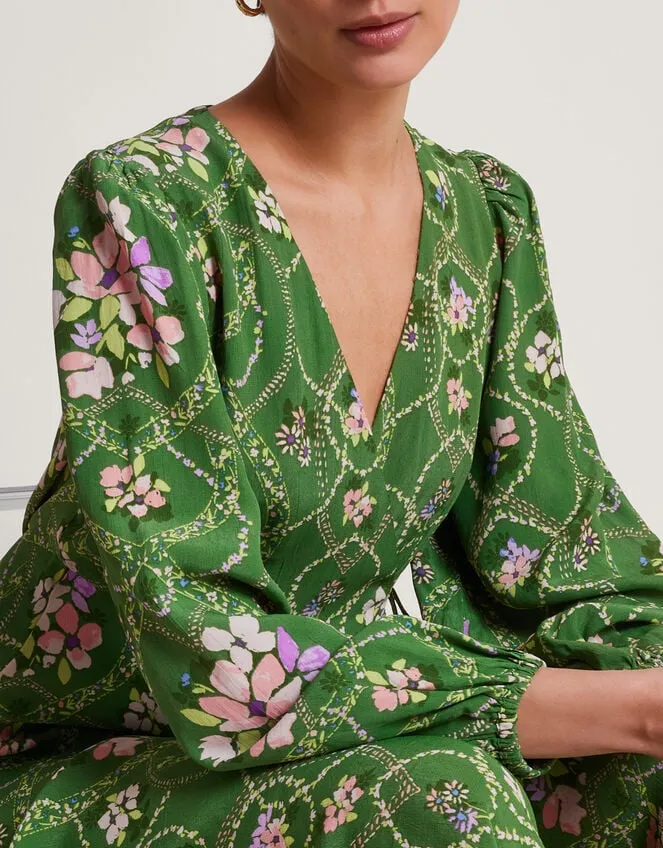 Women Kira Wrap Dress Green Monsoon Occasionwear