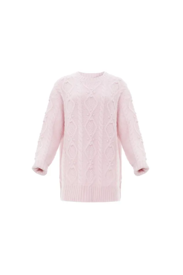 Women Knitwear Needle and Thread Sylvie Cable Longline Jumper Pink