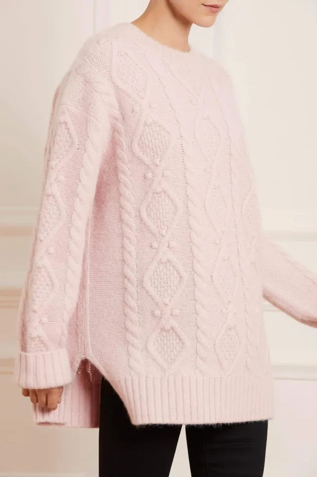 Women Knitwear Needle and Thread Sylvie Cable Longline Jumper Pink
