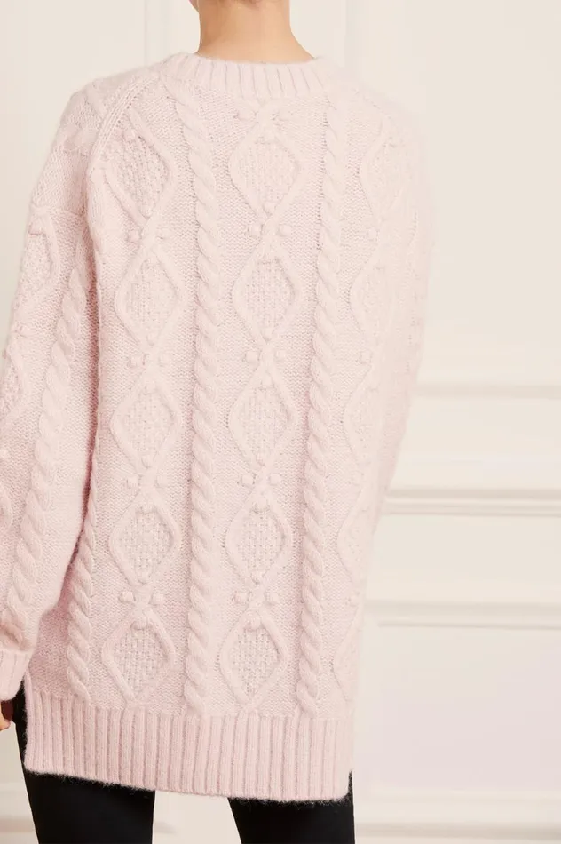 Women Knitwear Needle and Thread Sylvie Cable Longline Jumper Pink