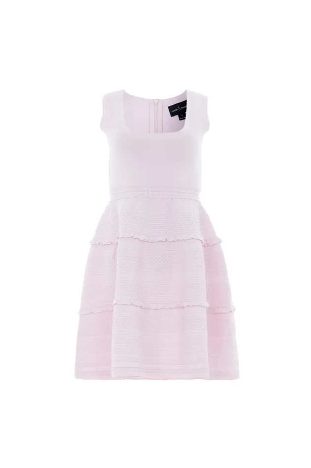 Women Knitwear Needle and Thread Textured Knit Sleeveless Mini Dress Pink