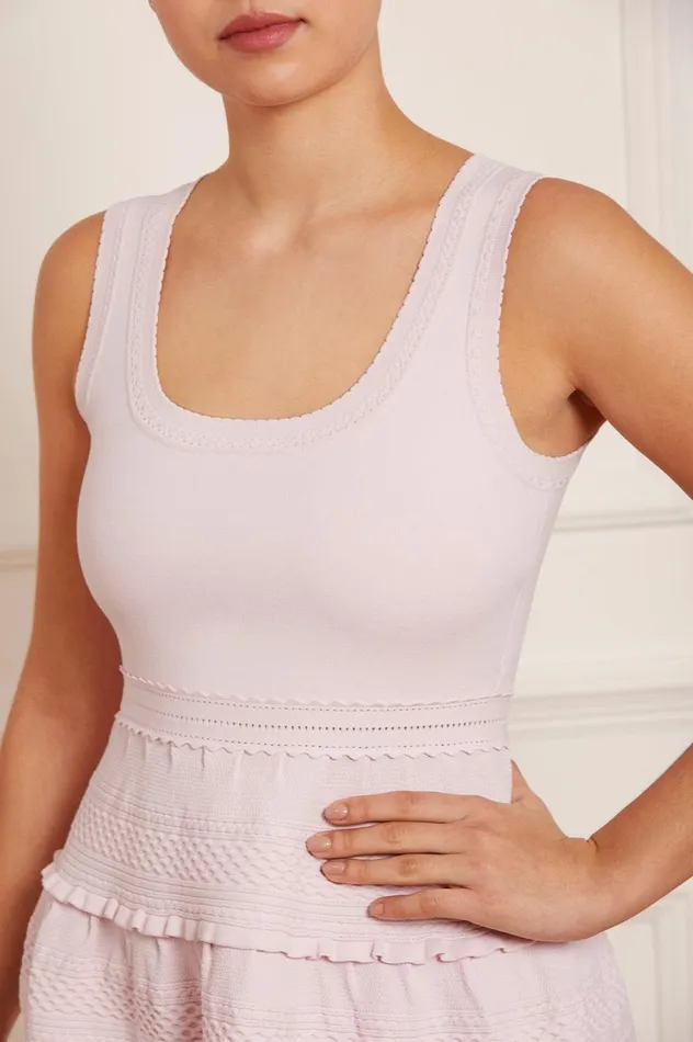 Women Knitwear Needle and Thread Textured Knit Sleeveless Mini Dress Pink