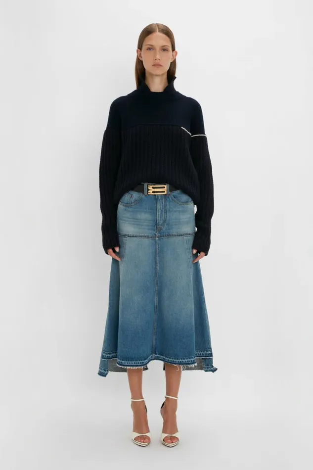 Women Knitwear Victoria Beckham Collar Detail Jumper In Navy