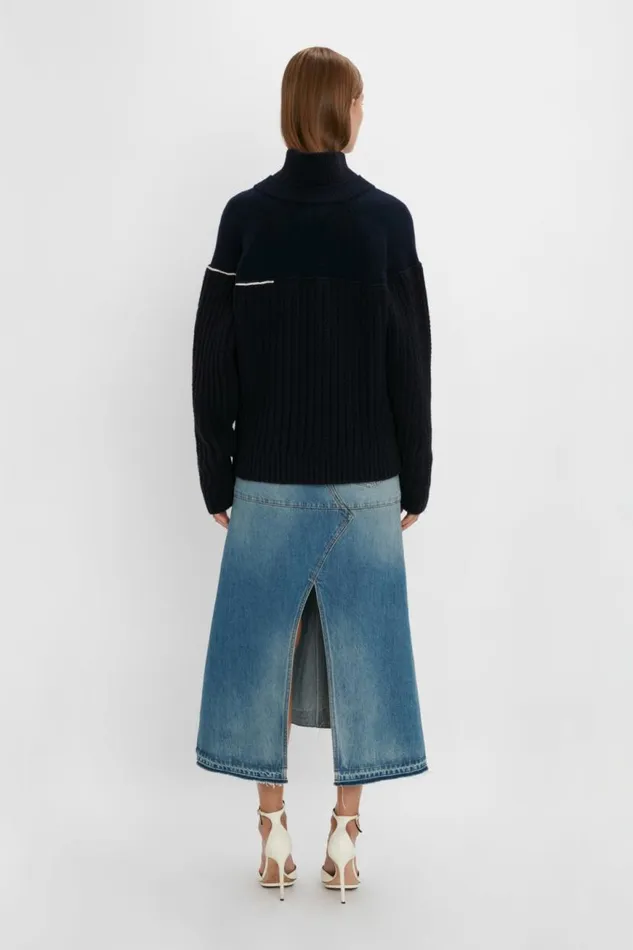 Women Knitwear Victoria Beckham Collar Detail Jumper In Navy