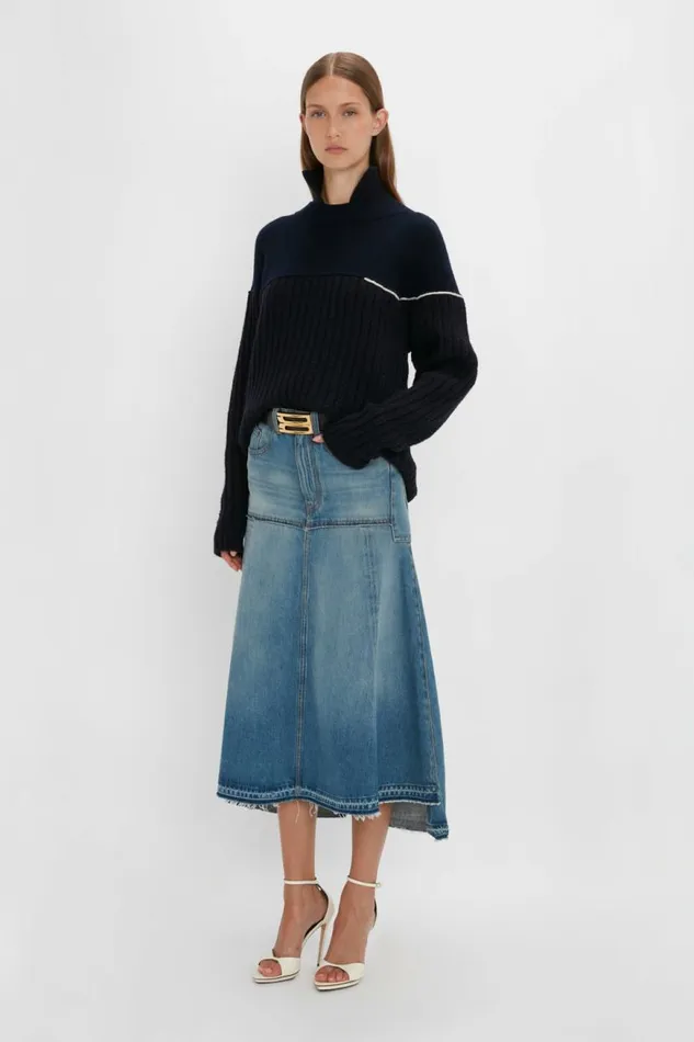 Women Knitwear Victoria Beckham Collar Detail Jumper In Navy
