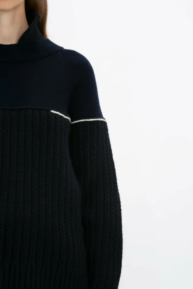 Women Knitwear Victoria Beckham Collar Detail Jumper In Navy