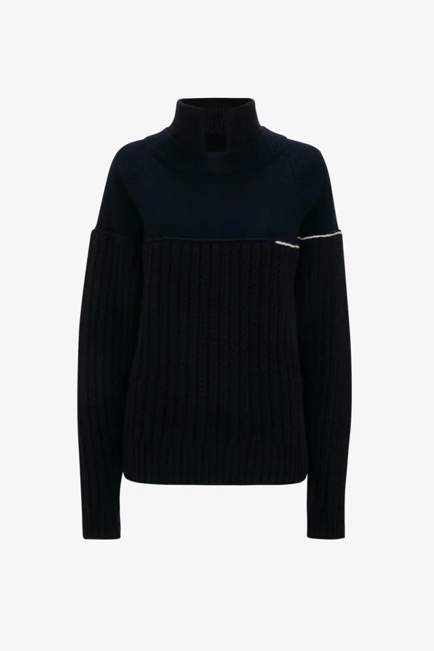 Women Knitwear Victoria Beckham Collar Detail Jumper In Navy