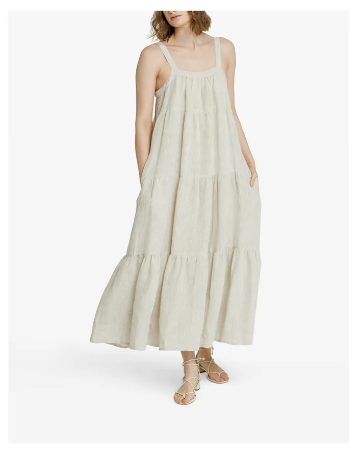 Women LAUDE The Label Strappy Tiered Maxi Natural Madewell Dresses