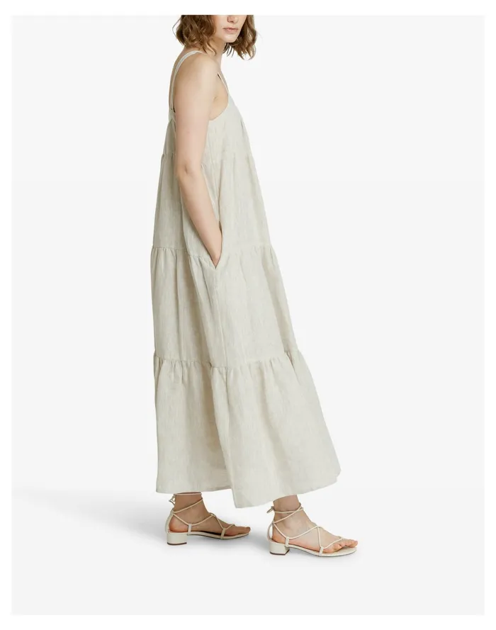 Women LAUDE The Label Strappy Tiered Maxi Natural Madewell Dresses Women LAUDE The Label Strappy Tiered Maxi Natural Madewell Dresses
