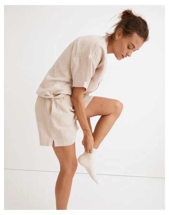 Women Lightestspun Oversized Short Pajama Set Distant Lavender Madewell Pajamas
