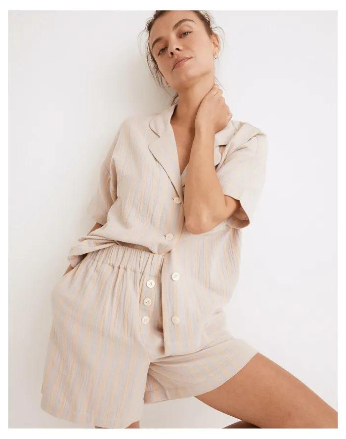 Women Lightestspun Oversized Short Pajama Set Distant Lavender Madewell Pajamas Women Lightestspun Oversized Short Pajama Set Distant Lavender Madewell Pajamas