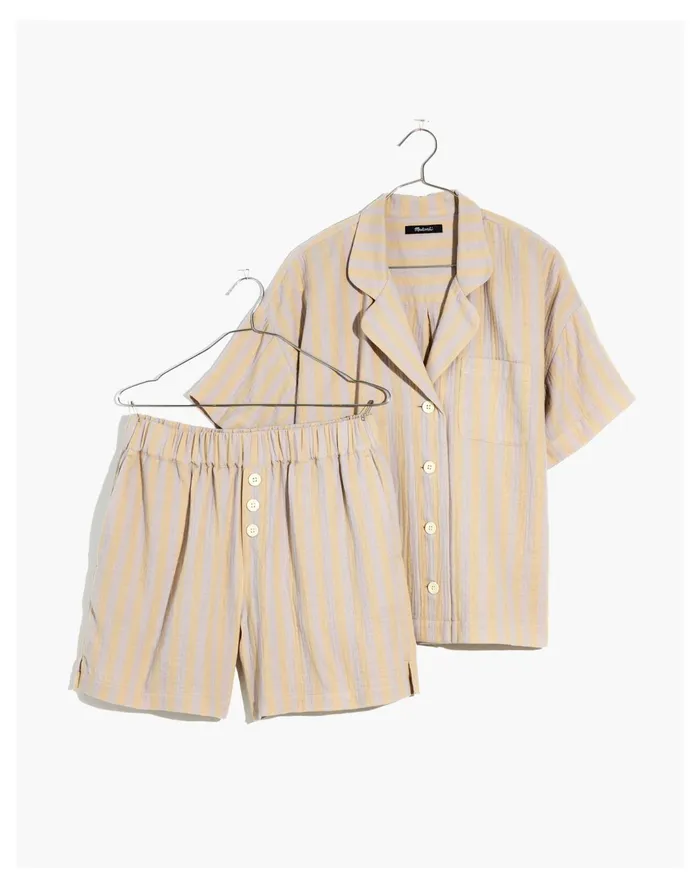 Women Lightestspun Oversized Short Pajama Set Distant Lavender Madewell Pajamas Women Lightestspun Oversized Short Pajama Set Distant Lavender Madewell Pajamas