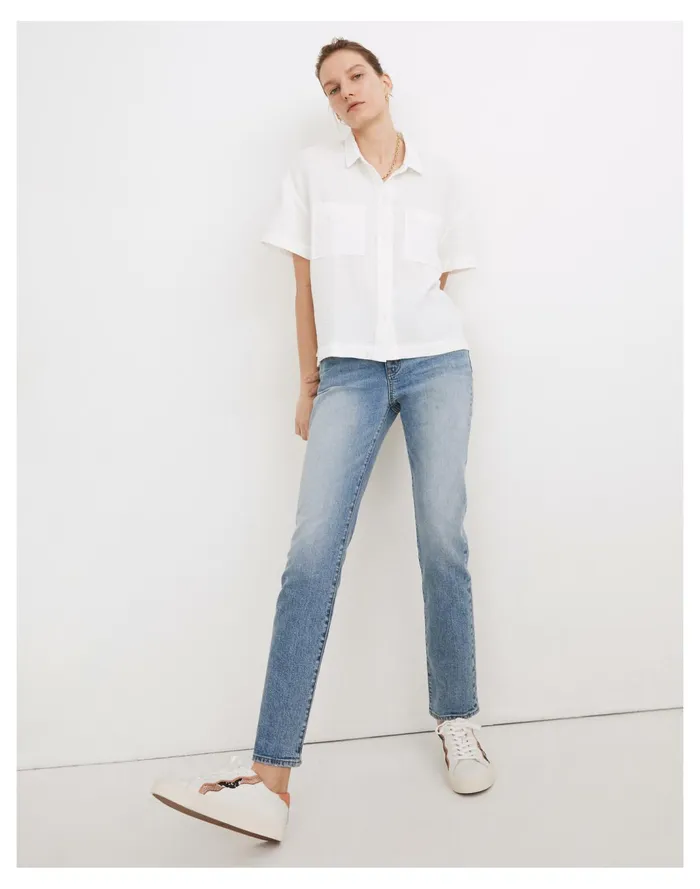 Women Lightspun Beachside Shirt Lighthouse Madewell Tops and Shirts