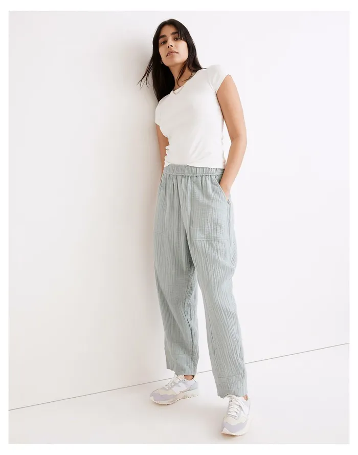 Women Lightspun Pull On Balloon Pants Blue Horizon Madewell Pants