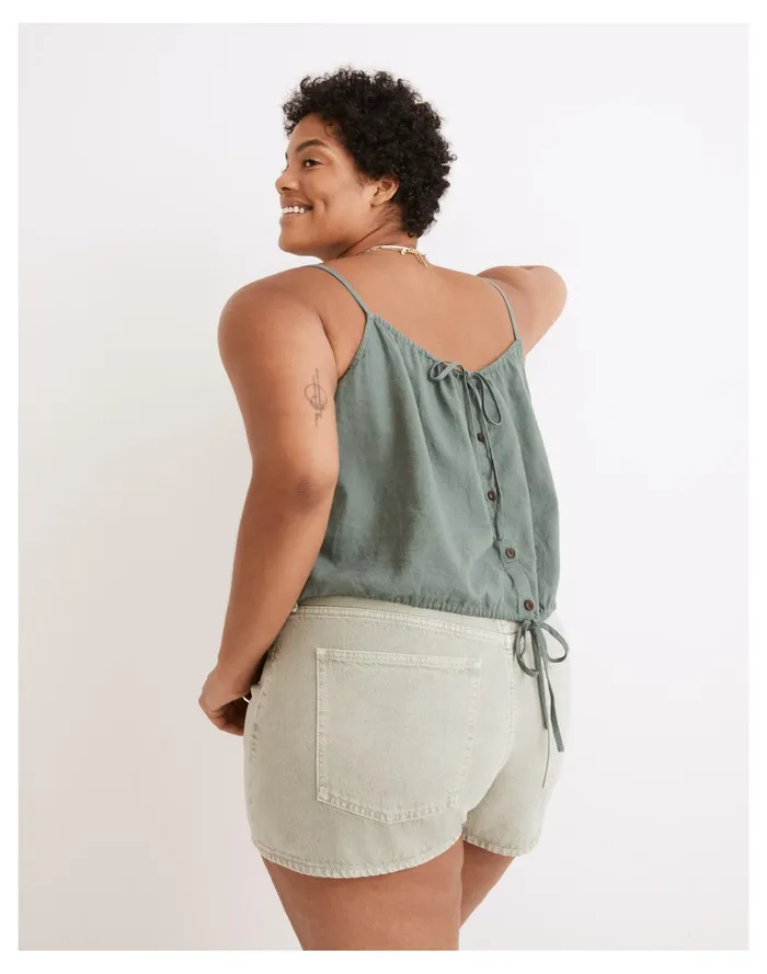 Women Linen Blend Meriden Bubble Top Faded Shale Madewell Tops and Shirts Women Linen Blend Meriden Bubble Top Faded Shale Madewell Tops and Shirts
