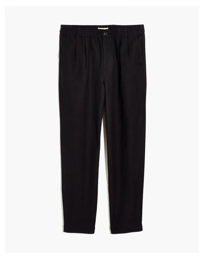 Women Linen Blend Track Trousers True Black Madewell Pants Women Linen Blend Track Trousers True Black Madewell Pants