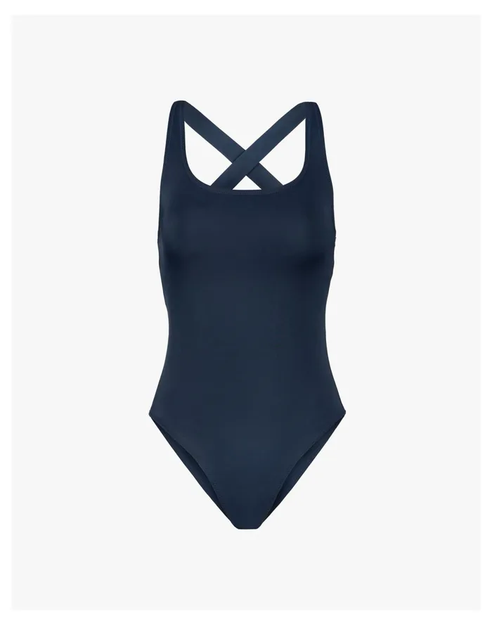 Women LIVELY The Cross Back One Piece Navy Madewell Swim Women LIVELY The Cross Back One Piece Navy Madewell Swim