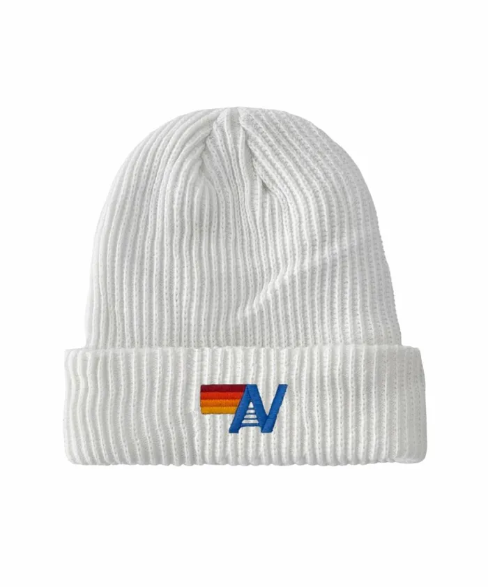 Women LOGO RIB BEANIE 8211 WHITE Aviator Nation Beanies