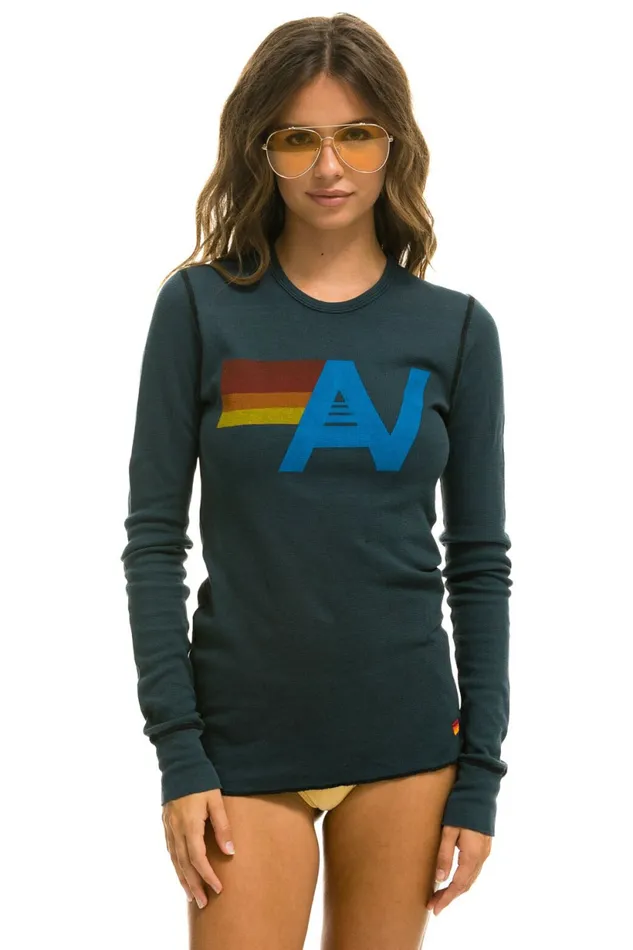 Women LOGO THERMAL 8211 CHARCOAL Aviator Nation UnisexTees