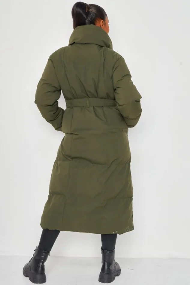 Women Long Sleeve Padded Jacket In Khaki Khaki Brentiny Paris Parkas And Down Jackets