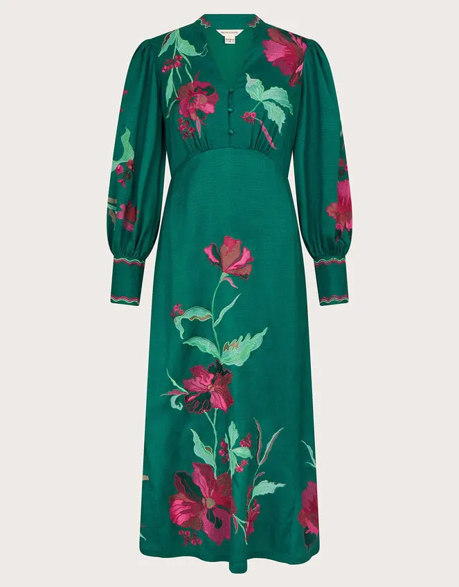 Women Lyra Embroidered Midi Dress Green Monsoon Occasionwear