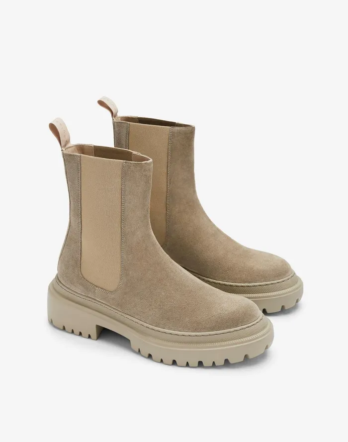 Women Maguire Suede Corticella High Chelsea Boots Sand Madewell Boots