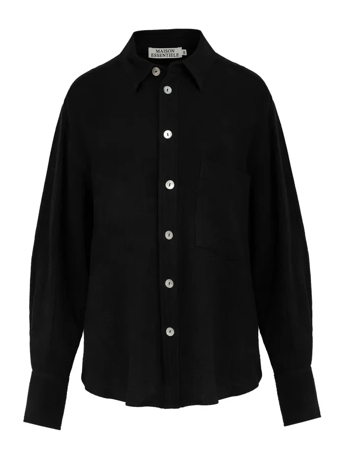 Women Maison Essentiele 8211 Resort Shirt In Black The UNDONE Tops