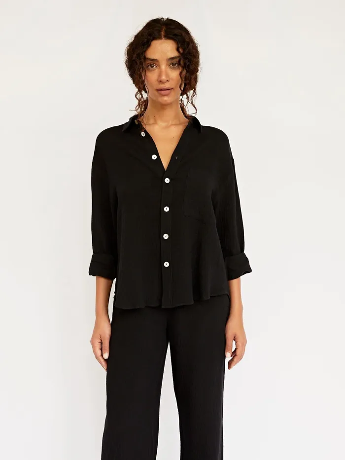 Women Maison Essentiele 8211 Resort Shirt In Black The UNDONE Tops