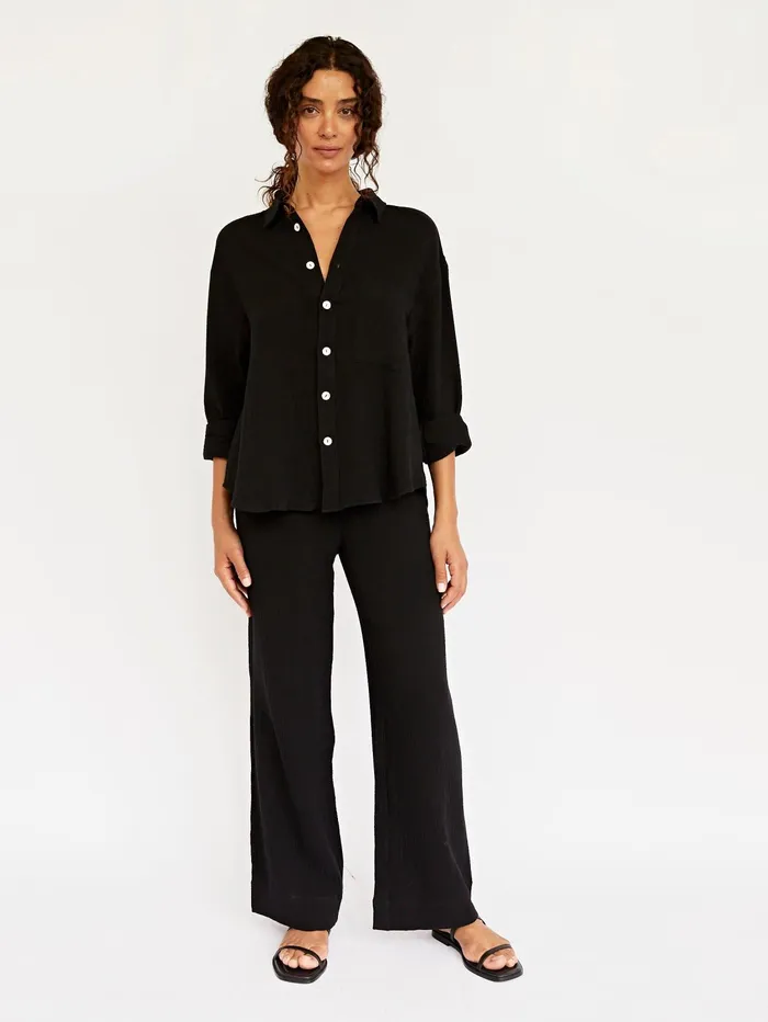 Women Maison Essentiele 8211 Resort Shirt In Black The UNDONE Tops