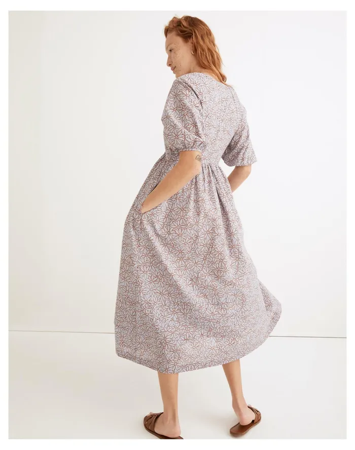 Women Marianna Puff Sleeve Midi Dress In Dream On Daisies Pale Dawn Madewell Dresses Women Marianna Puff Sleeve Midi Dress In Dream On Daisies Pale Dawn Madewell Dresses