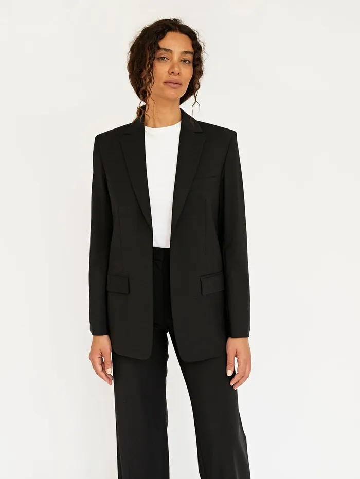 Women Matteau 8211 Black Relaxed Tailored Blazer The UNDONE Maternity
