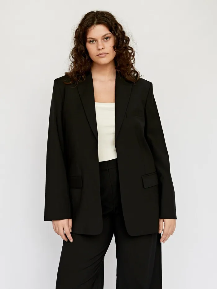 Women Matteau 8211 Black Relaxed Tailored Blazer The UNDONE Maternity