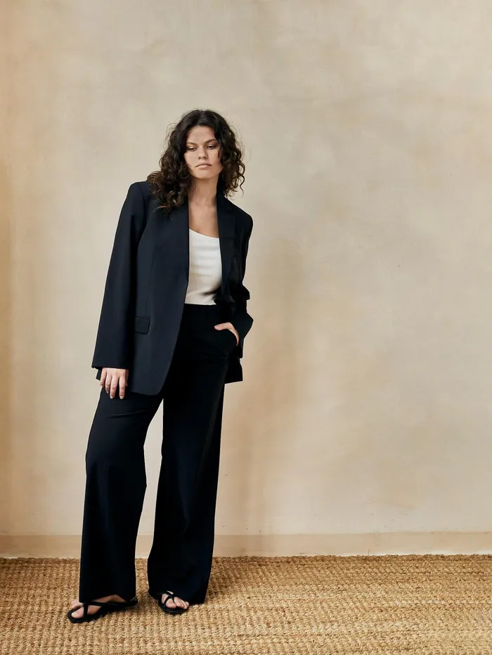 Women Matteau 8211 Black Relaxed Tailored Blazer The UNDONE Maternity