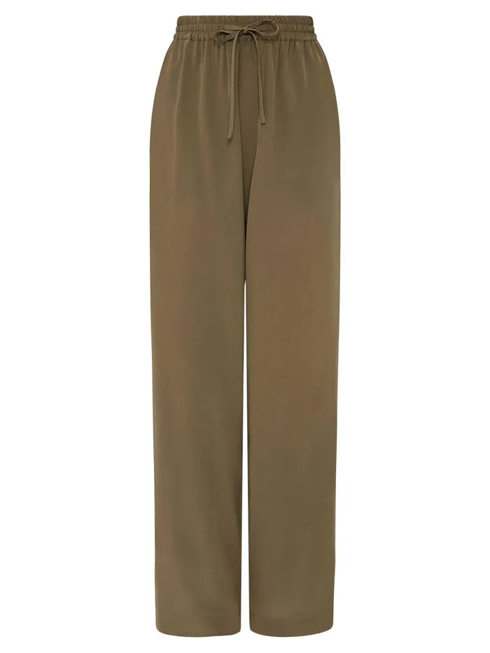Women Matteau 8211 Drawstring Trouser In Khaki Willow The UNDONE Pants