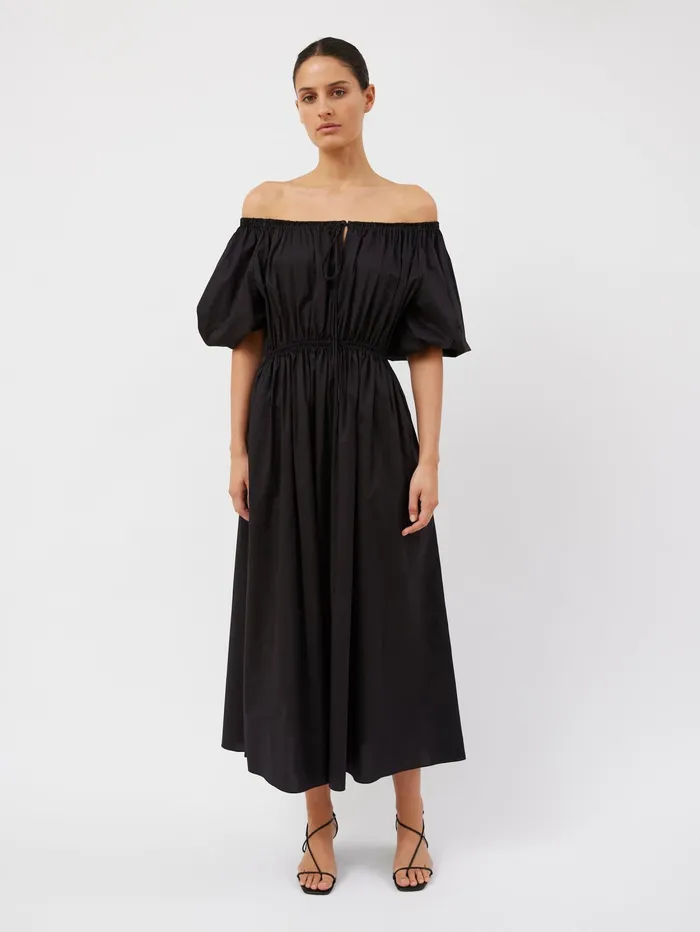 Women Matteau 8211 Off The Shoulder Midi Dress In Black The UNDONE Dresses