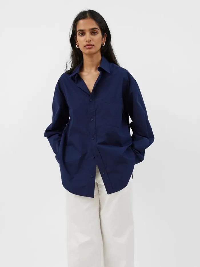 Women Matteau 8211 Relaxed Shirt In Navy The UNDONE Maternity