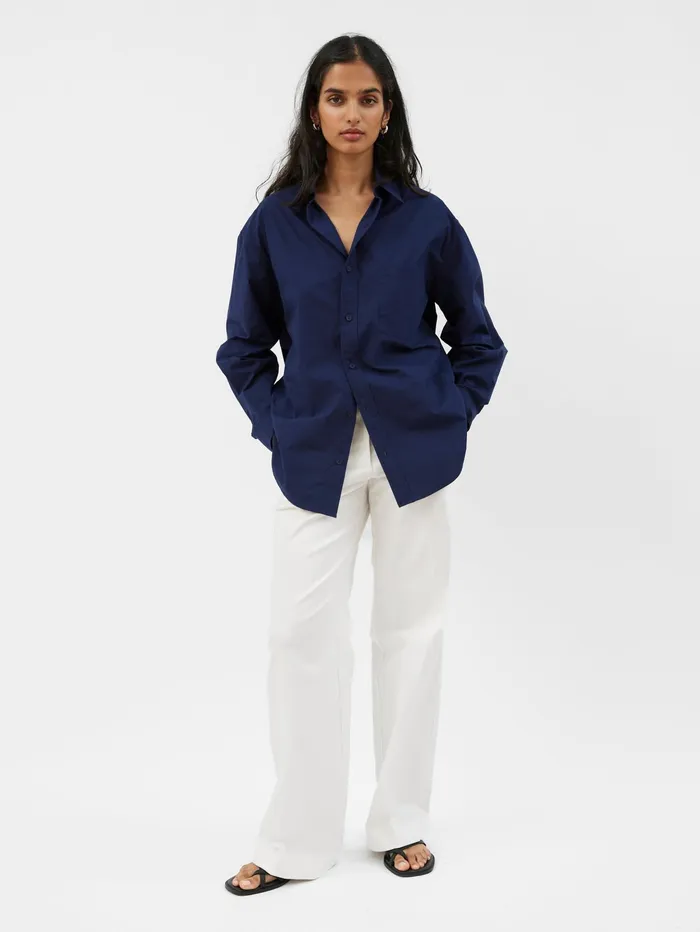 Women Matteau 8211 Relaxed Shirt In Navy The UNDONE Maternity