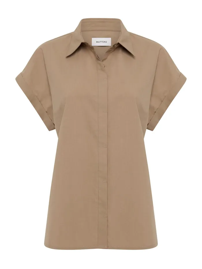 Women Matteau 8211 Relaxed Sleeveless Shirt In Stone The UNDONE Tops