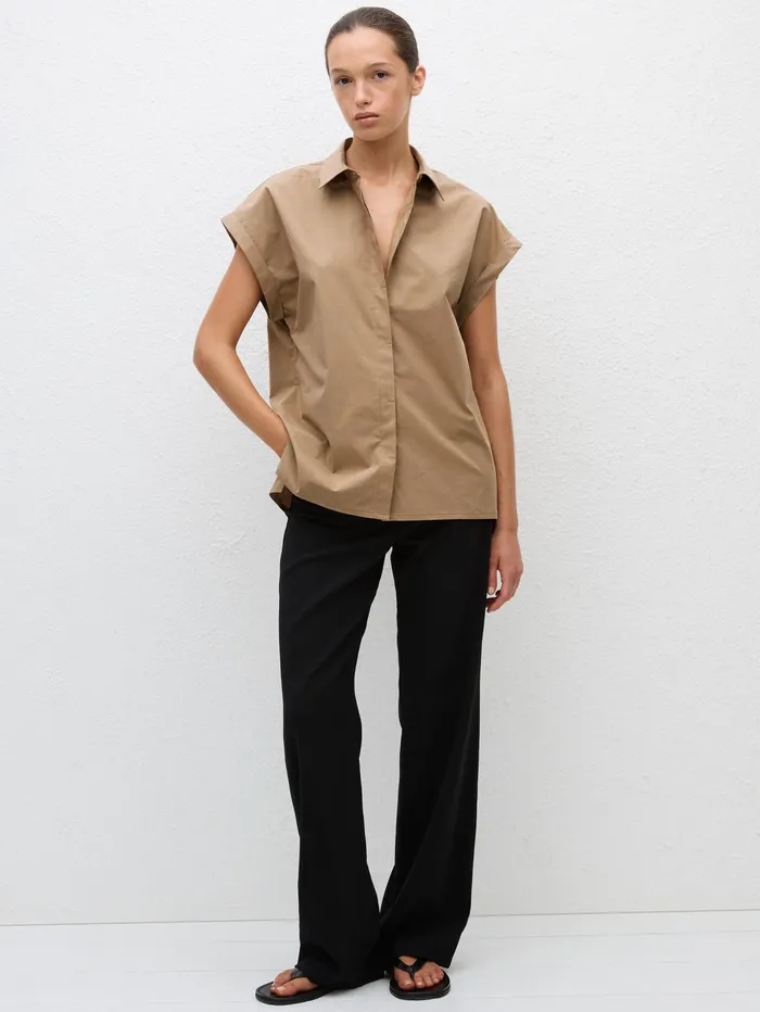 Women Matteau 8211 Relaxed Sleeveless Shirt In Stone The UNDONE Tops