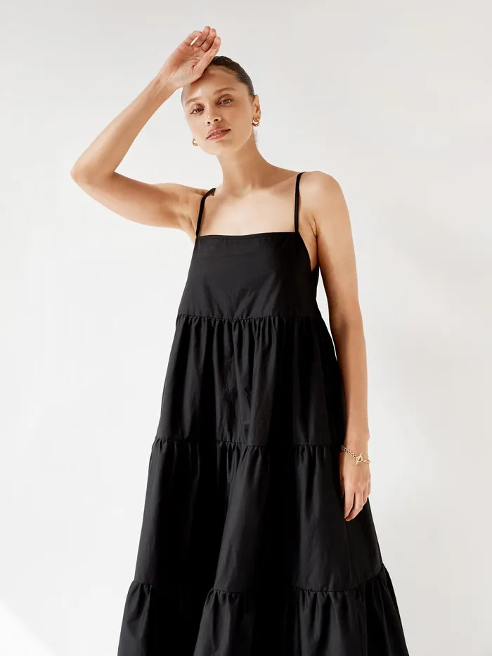 Women Matteau 8211 Tiered Sundress In Black The UNDONE Dresses