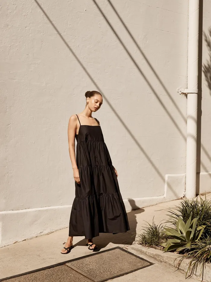 Women Matteau 8211 Tiered Sundress In Black The UNDONE Dresses